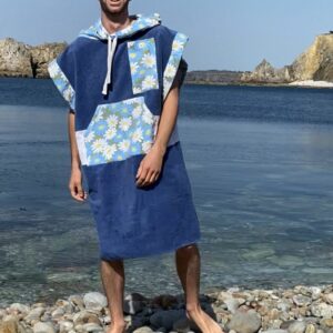 Poncho surf - Bleu fleurs